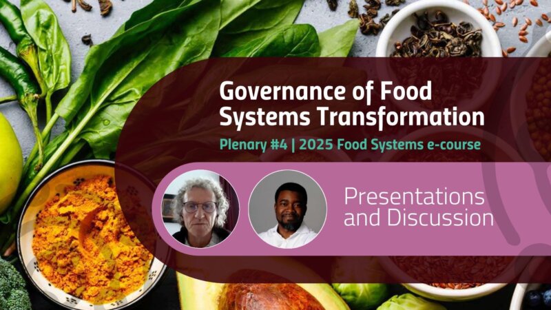 Governance of Food Systems Transformation: Presentations and Discussion (Video)